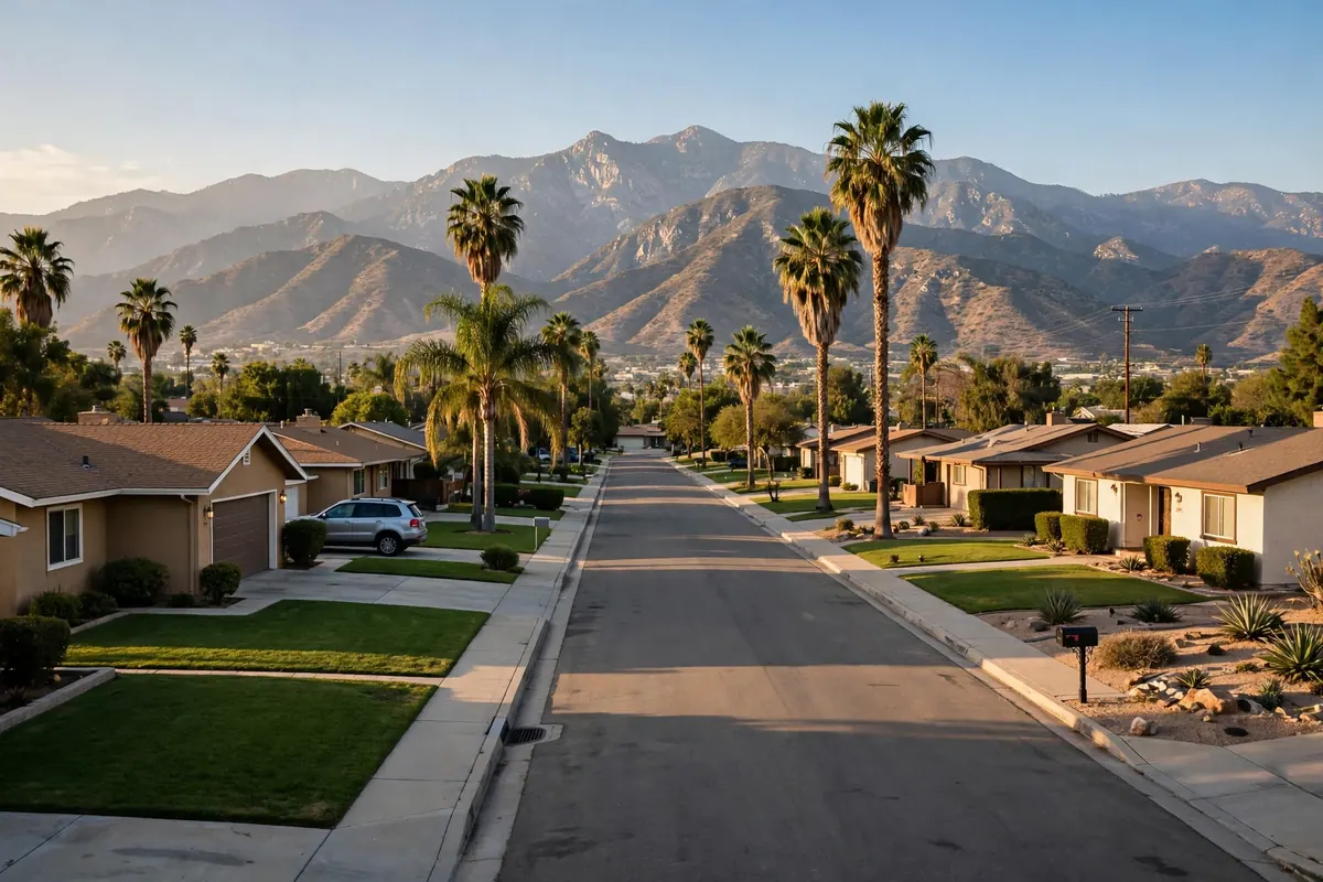 Residential neighborhood in Perris, California
